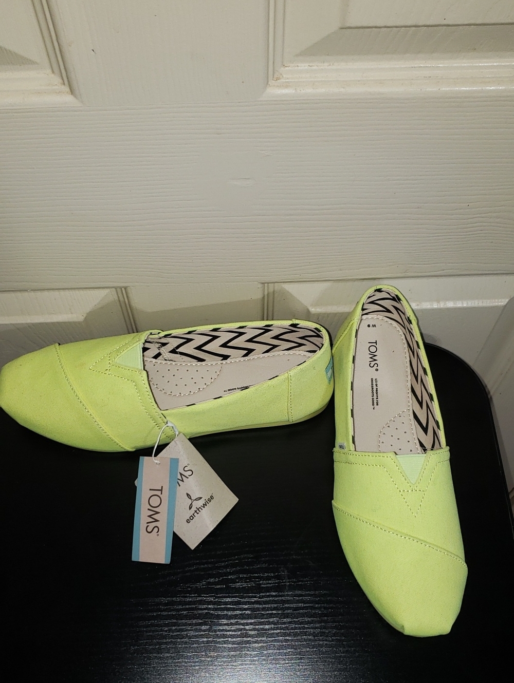 New TOMS Women's Alpargata Slip-On in Neon Yellow